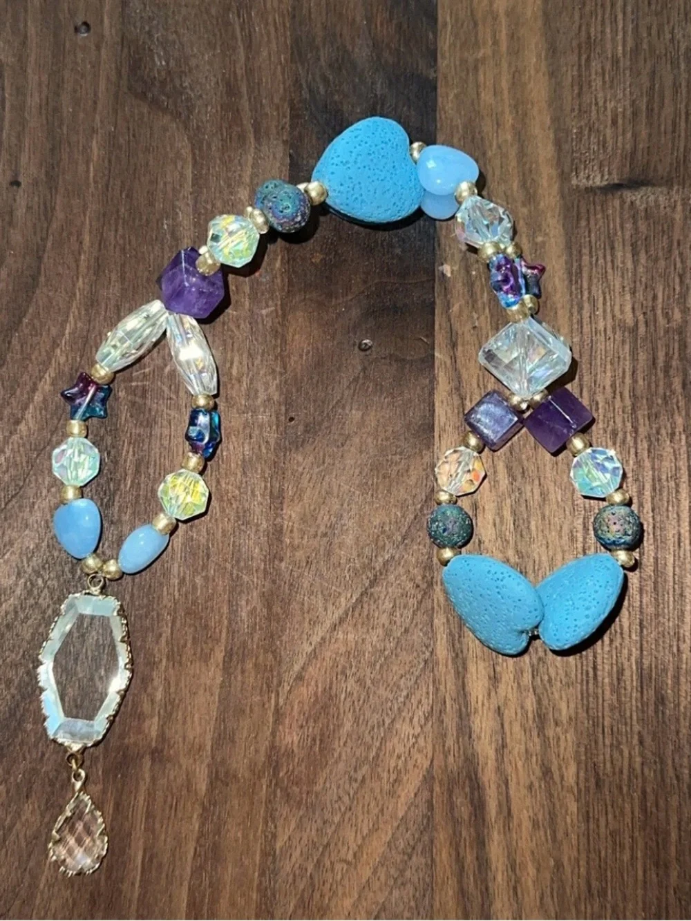 Celestia Crystal Dust HangCharm (Amethyst, Blue Jade, Rainbow Lava Rock)